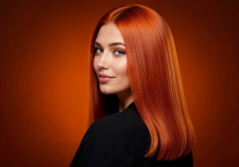 Cabelo com coloração uniforme