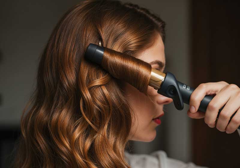 Cabelo com ondas feitas com babyliss