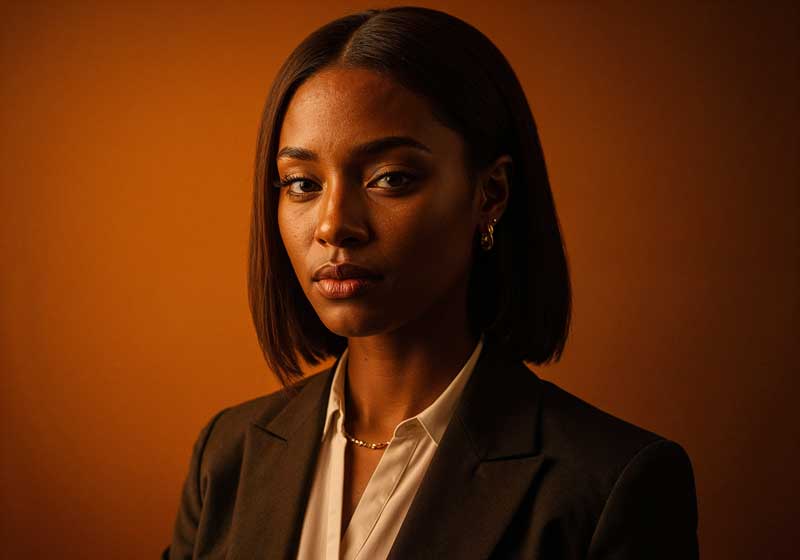 Mulher com maquiagem executiva